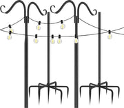 Set di 2 Herdershaak per illuminazione, decorazione e appoggio fiori - Materiale in metallo nero - Resistente alle intemperie - 4 altezze fino a 275 cm