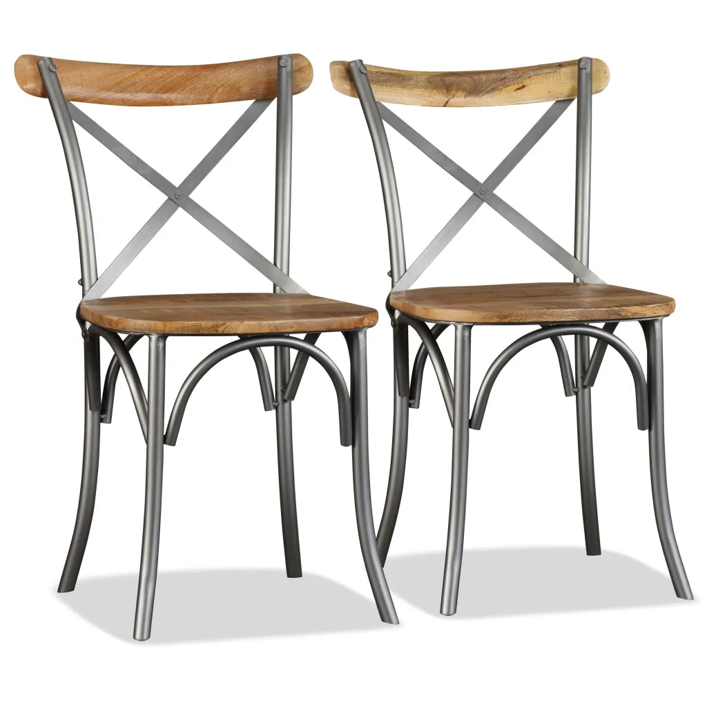 Sgabelli da Bar 2 pz in Legno Massello di Mango cod mxl 5734