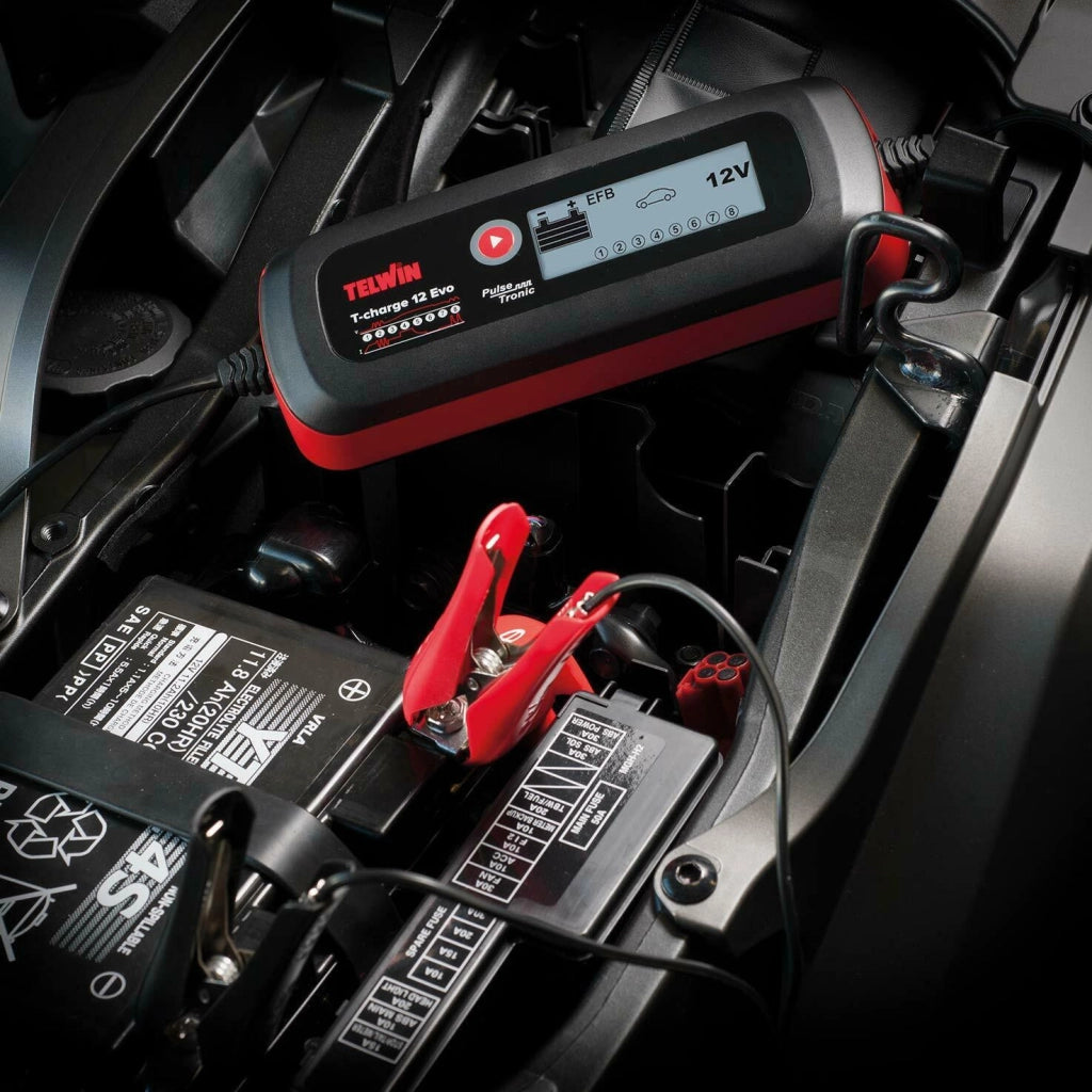 Caricabatterie Mantenitore Tester Batterie 6/12V Telwin T-Charge 12 EVO con LCD