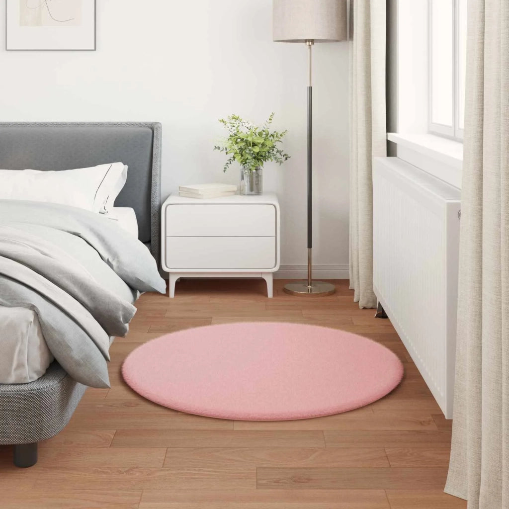 Tappeto antiscivolo in sintetica di coniglio OLITE Rosa Ø 80 cm 42021711