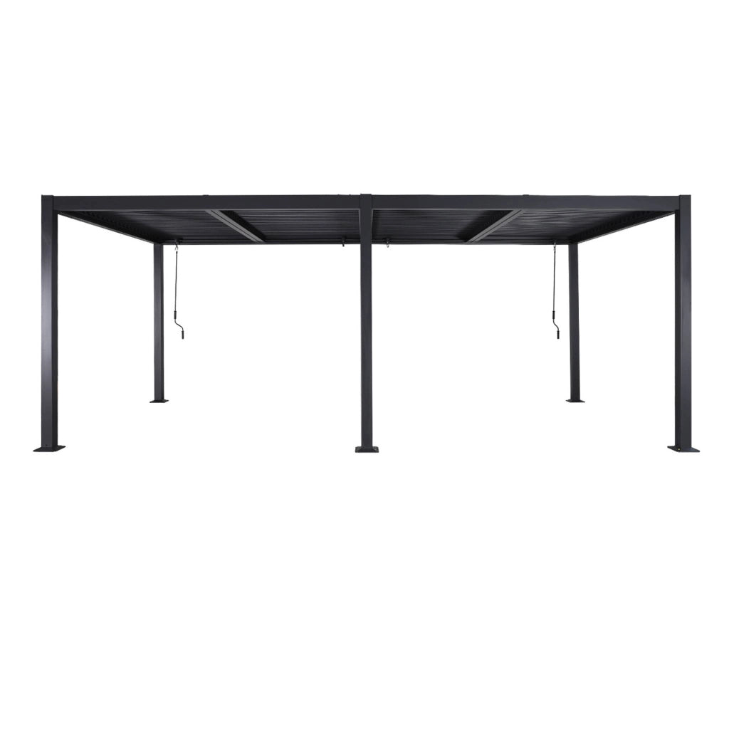 Pergola bioclimatica 3x6m in alluminio e acciaio, lamelle orientabili,