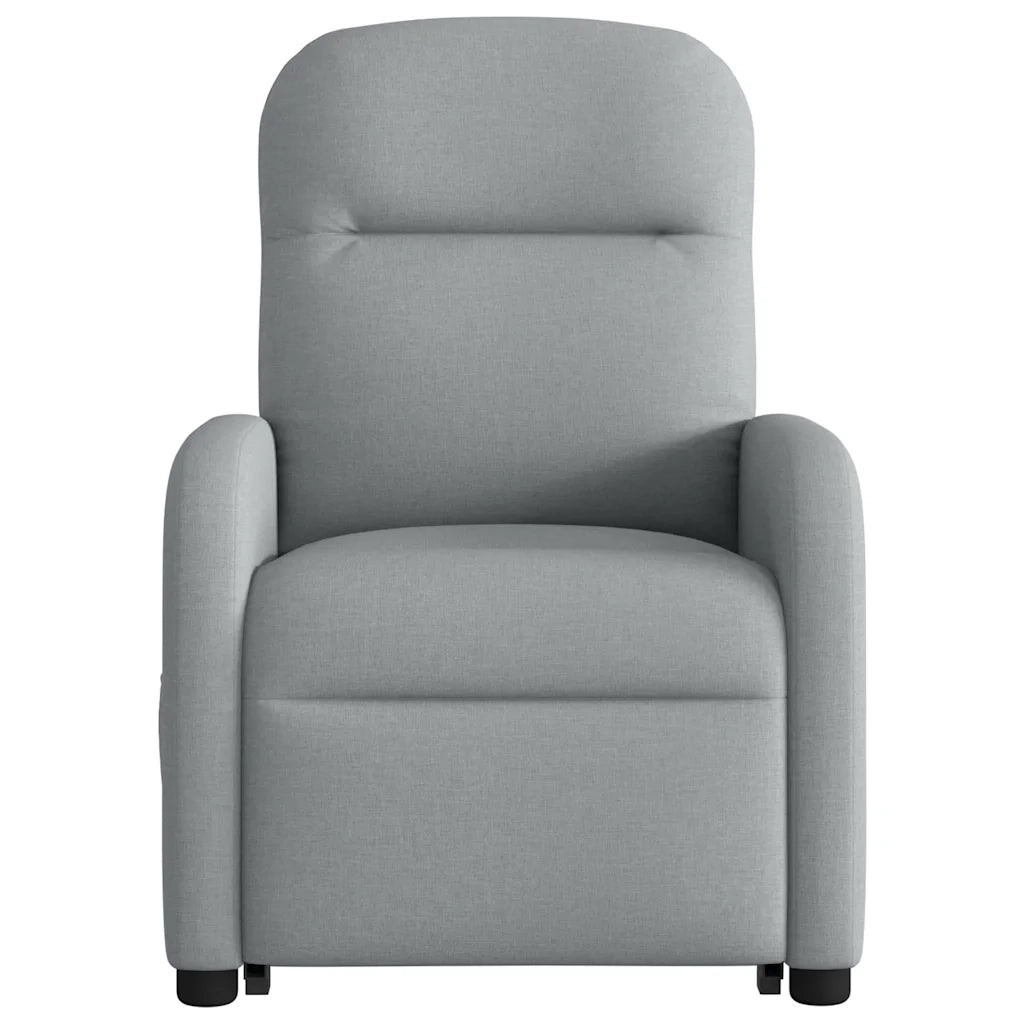 Poltrona | Sedia Relax Alzapersona Reclinabile Grigio Chiaro in Tessuto