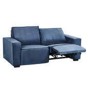 Divano elettrico reclinabile Poliestere blu imbottito divano a 2 posti Design moderno Funzione relax