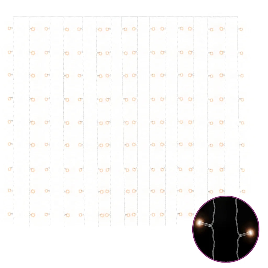 Tenda Luci a Ghiaccioli 3x3m 300 LED Bianco Caldo 8 Funzioni CFW6217916
