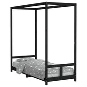 Giroletto per Bambini | Letto Infantile | Lettino Nero 80x200 cm in Legno Massello di Pino