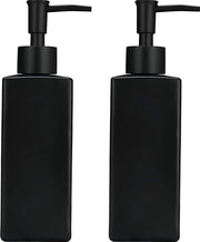Dispensatore di sapone moderno in materiale nero con 2 pompe potenti - 350 ml - per cucina e bagno.