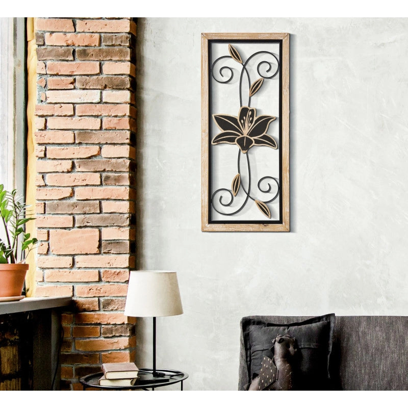 Pannello In Ferro E Legno Koman -b- cm 26x2,5x60