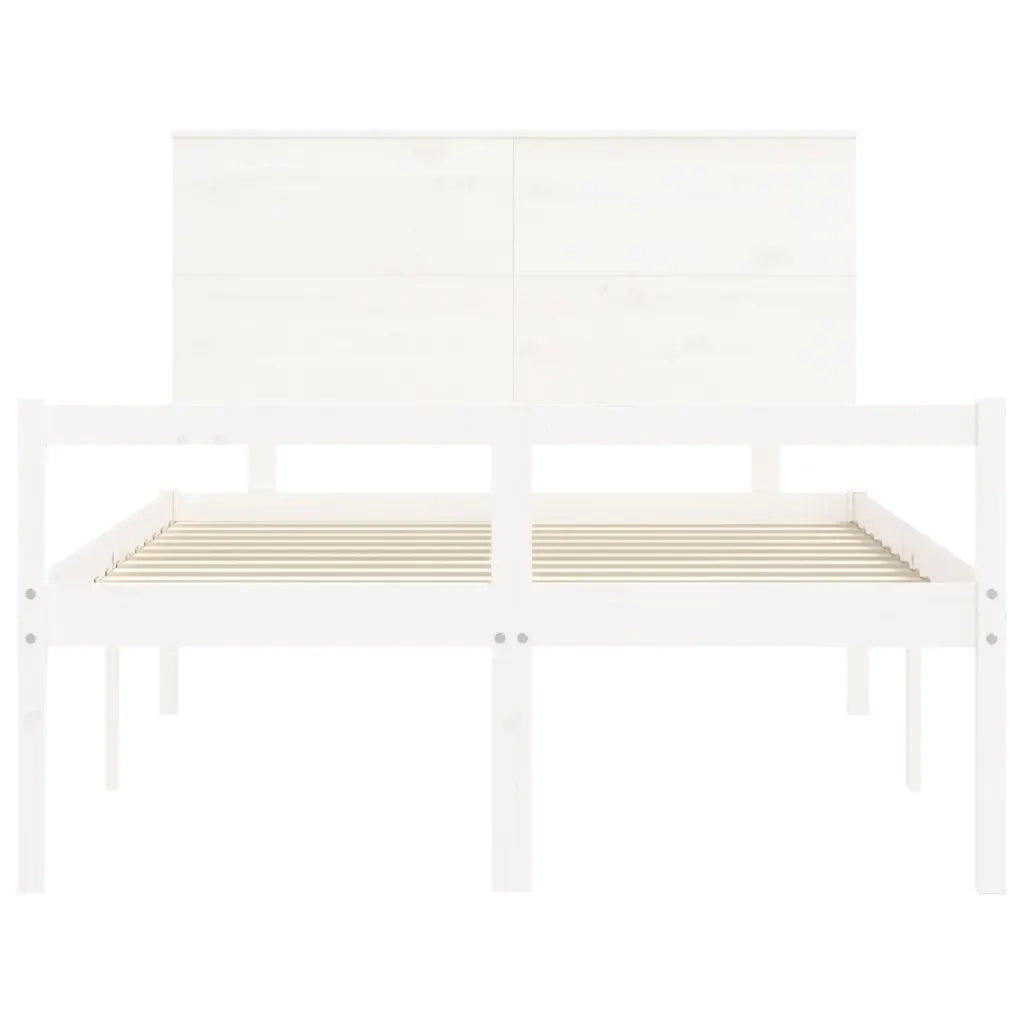 Letto per Anziani con Testiera Bianco 140x190 cm Legno Massello 3195462