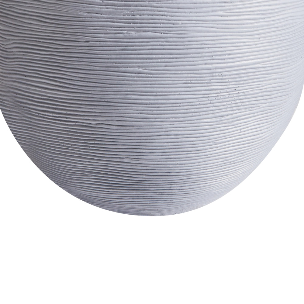 Vaso tondo in fibra di argilla e pietra grigia 38 x 38 x 30 cm interni esterni giardino terrazza