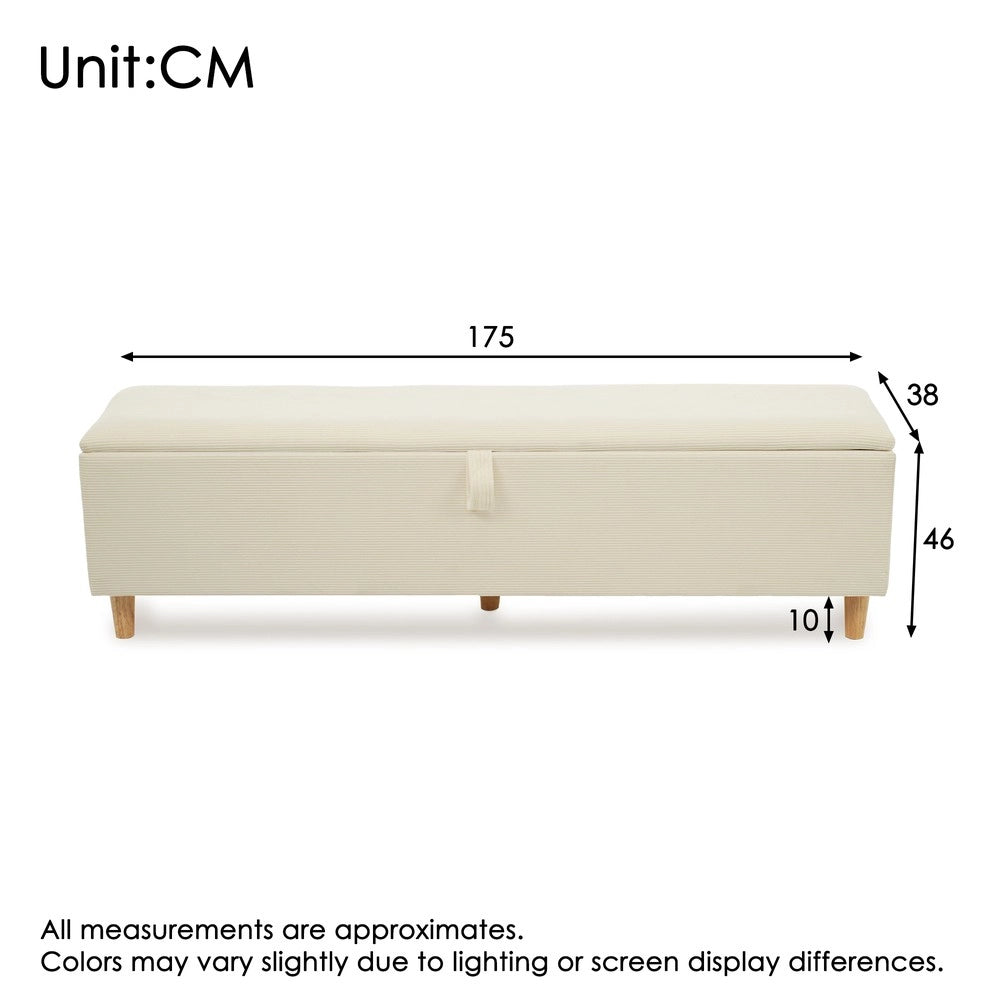 Panca letto con contenitore ¨C Minimal ¨C Beige tessuto 175x38cm