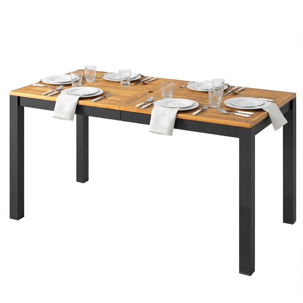 Tavolo da pranzo per giardino in legno per 6 persone ¨C zephmum ¨C naturale 150x75x75