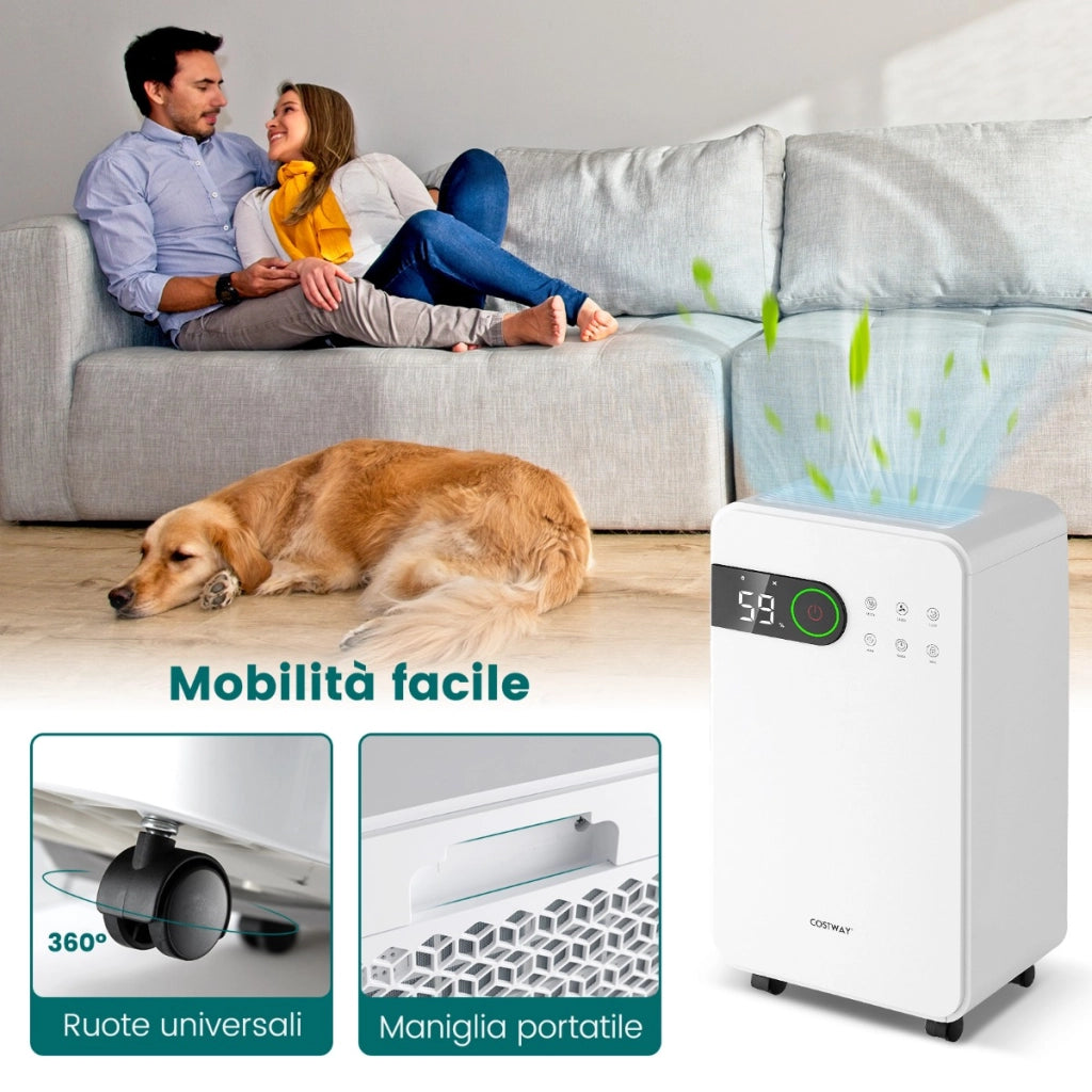 15L deumidificatore con modalit¨¤ sonno blocco di sicurezza per bambini, Deumidificatore per spazi fino a 232 mq-Controllo climatizzazione