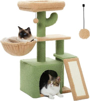 Polo da Gatto con Piastra di Scalfittura, Amaca Grande, Condominio, Cestino - 80cm Verde