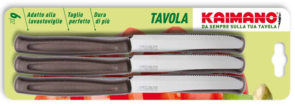 Kaimano SET COLTELLI DA TAVOLA DINAMIK 6 PEZZI Punta dentata col. Bianco