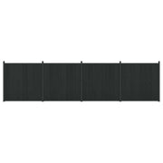 Pannello di Recinzione 4 pcs WPC e Alluminio Nero 3429486