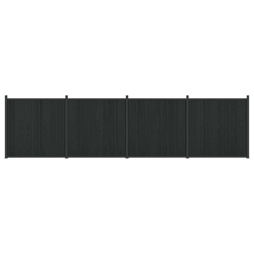 Pannello di Recinzione 4 pz 705 x 186,5 cm WPC e Alluminio Nero 3429486