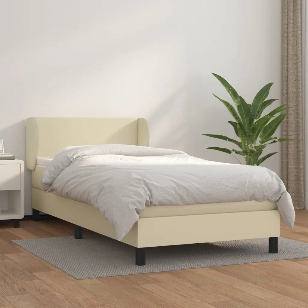 Giroletto a Molle con Materasso Crema 80x200 cm in Similpelle 3127159