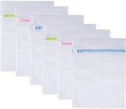 Set di waschette a rete 6 pz medio 40x30cm con chiusura colorata per lavaggio delicato, camicie, calze, reggiseni, sottovesti, lingerie, maglie, borse da viaggio