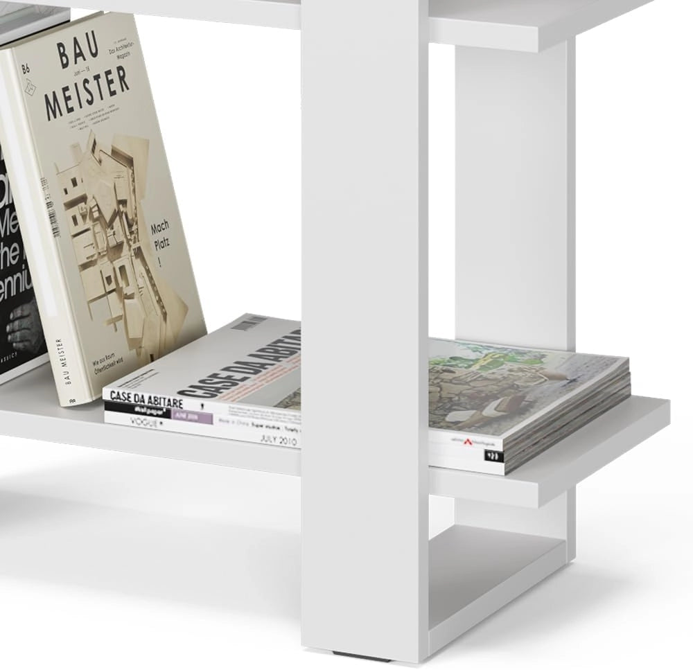 Divisorio per ambienti Basil, Bianco, 51.8 x 70 cm, utilizzabile come divisorio o come libreria aperta