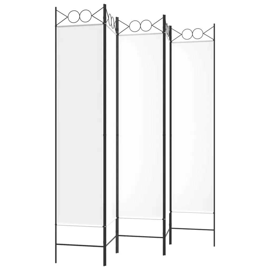 Divisorio Ambienti | Divider per stanze | Paravento a 5 Pannelli Bianco 200x200 cm Tessuto