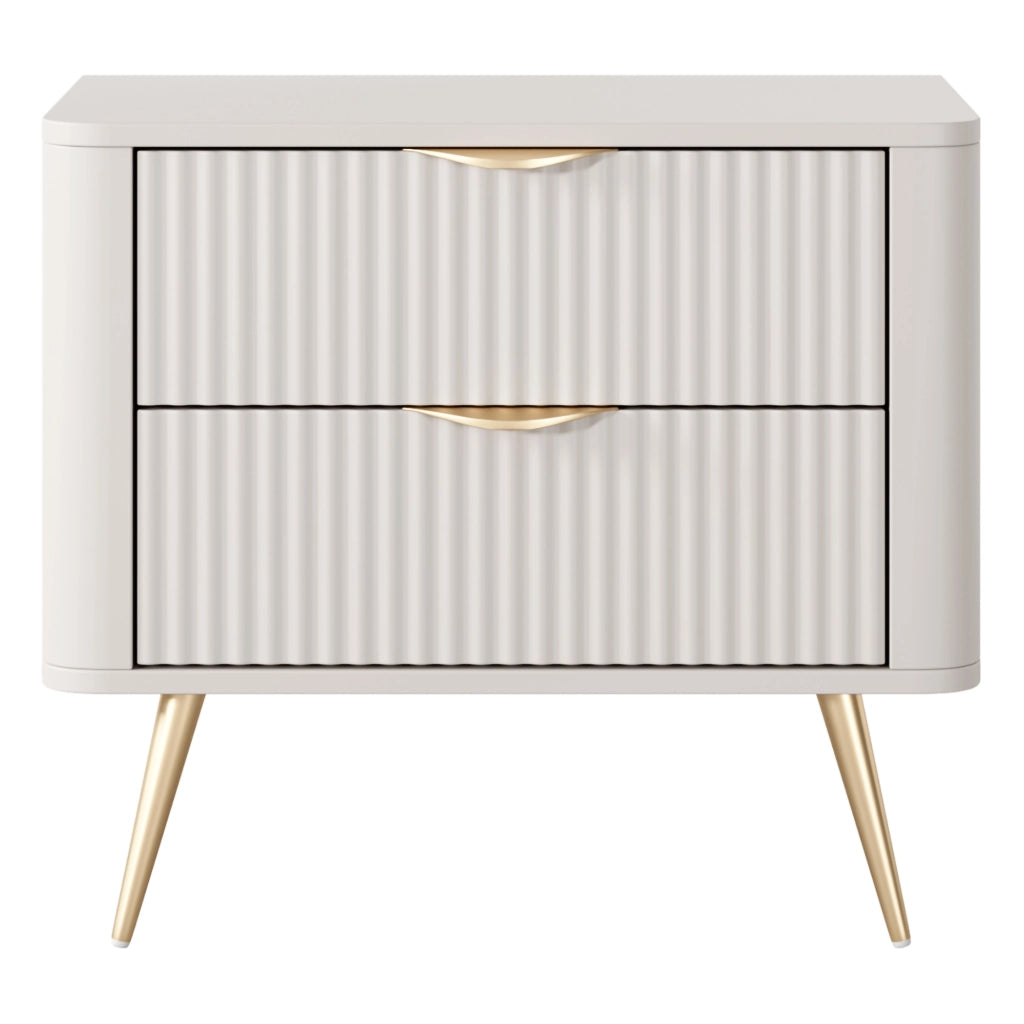 Baari, Comodino 2 Cassetti, 63x38x55h cm Beige