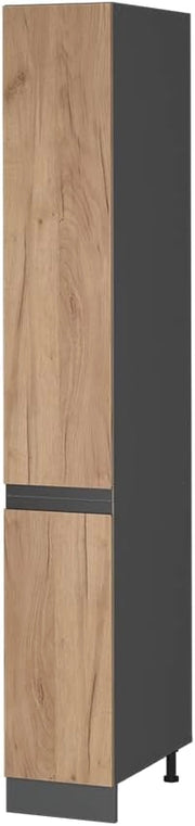 Armadio da farmacia R-Line, Quercia dorata, 30 cm Forma a J, per la libera combinazione all'interno di sistemi cucina modulari