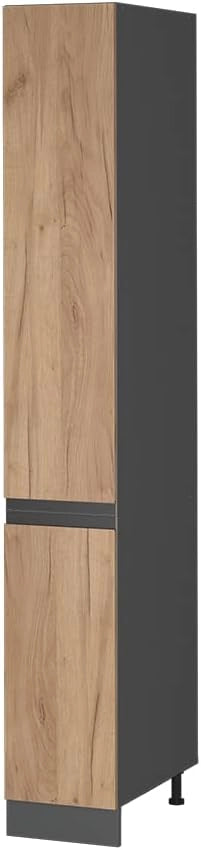Armadio da farmacia R-Line, Quercia dorata, 30 cm Forma a J, per la libera combinazione all'interno di sistemi cucina modulari