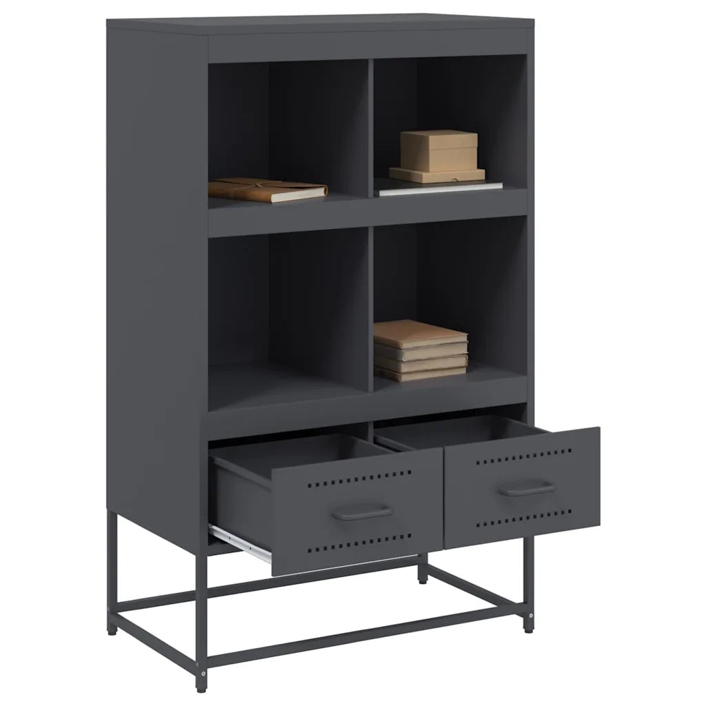 Credenza | Madia | Buffet da pranzo | Armadio da pranzo Antracite 68x39x111,5 cm Acciaio