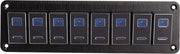 Pannello di interruttore impermeabile - Pannello di interruttore 8 vie - DC 12V/24V - Pannello di interruttore a 5 pin con luce LED blu - Pannello di interruttore pre-assemblato - per camper, auto, bus, rimorchi, UTV, ecc.