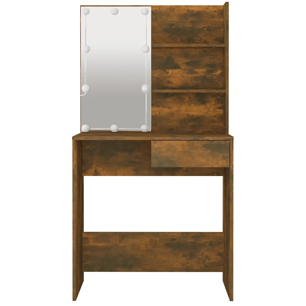 Toeletta con LED Rovere Marrone 74,5x40x141 cm 820483