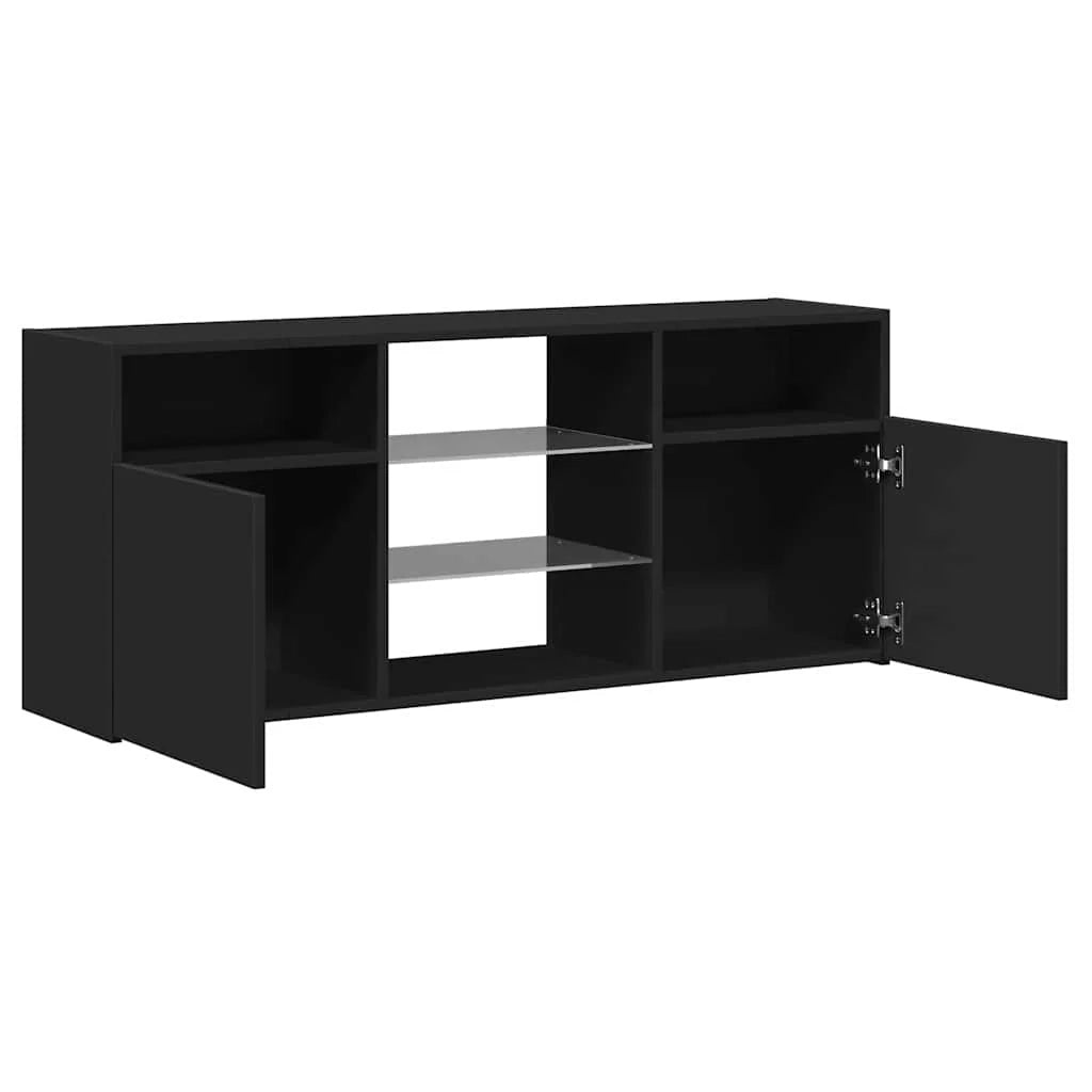 Mobile TV multimediale scaffale TV credenza mobile TV per sala da pranzo soggiorno camera da letto con luci LED 120 x 30 x 50 cm nero 02_0026515