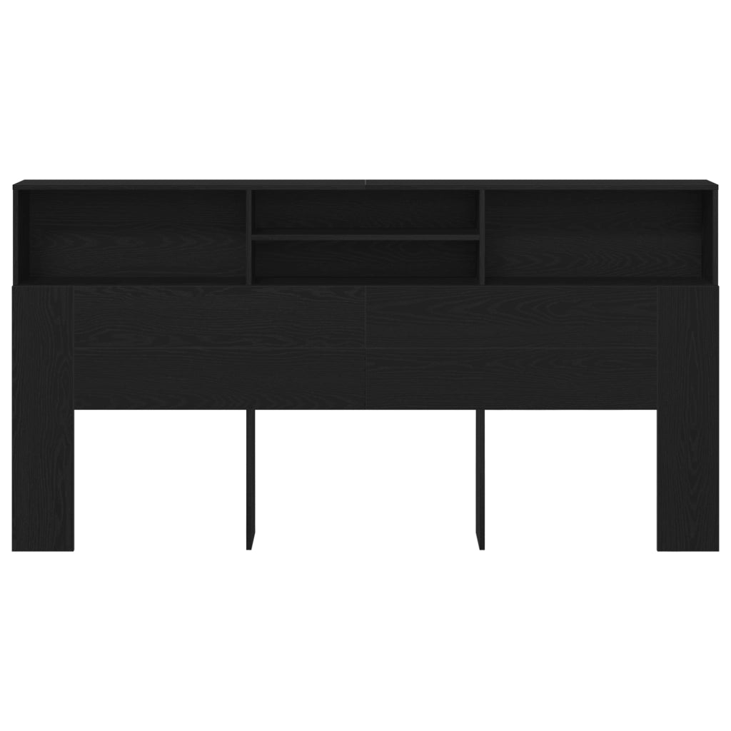 Testiera per letto in rovere nero, 200x19x103,5 cm, Legno ingegnerizzato