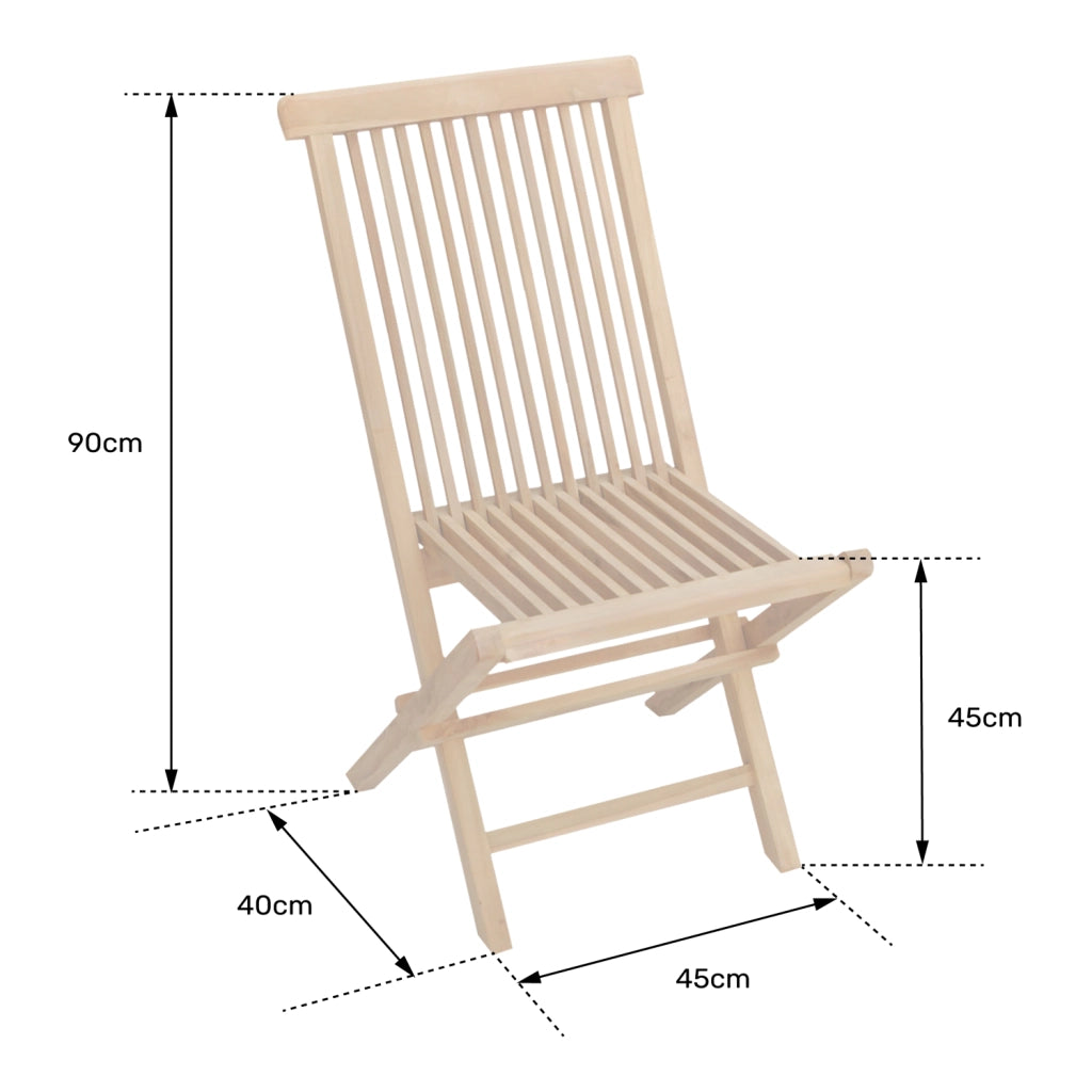 Set di 8 sedie da giardino in teak LOMBOK