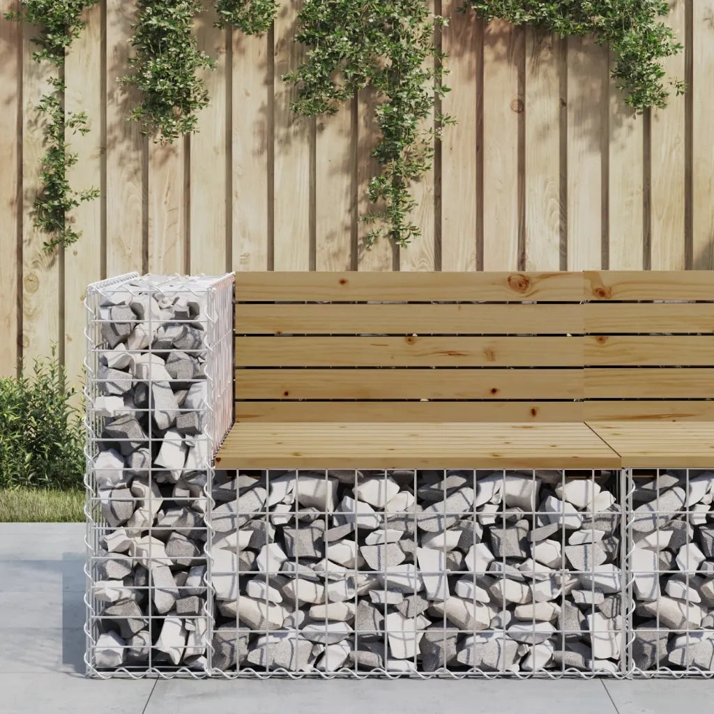 Panchina da Giardino | Panca da Giardino Design Gabbione 92x71x65,5 cm Pino Impregnato
