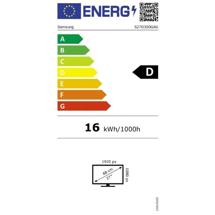 - Samsung - Samsung S27D300GAU - Serie S30GD - Schermo LED - 27 - 1920 x 1080 Full HD (1080p) 100 Hz - IPS - 250 cd/m - 1000:1