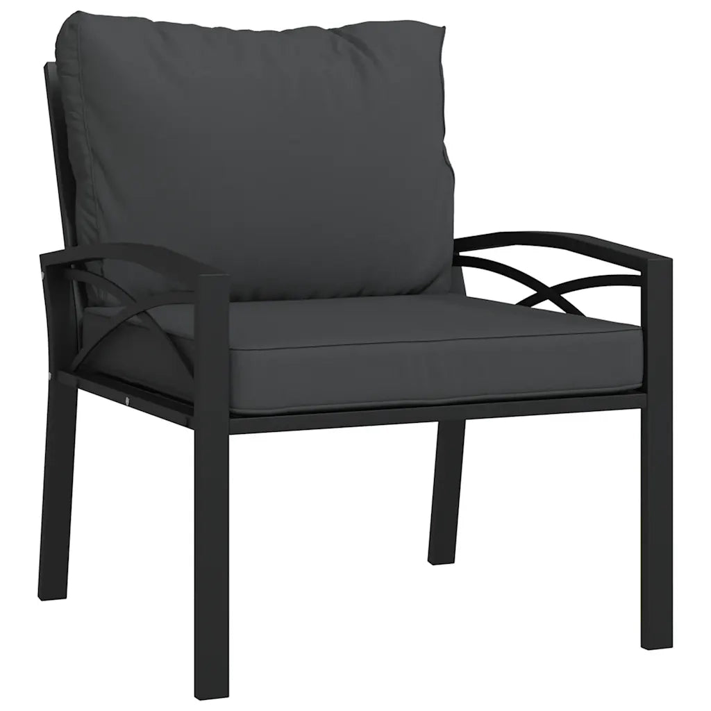 Sedie da Giardino con Cuscini Grigi 2pz-Sedia da esterno 68x76x79 cm Acciaio
