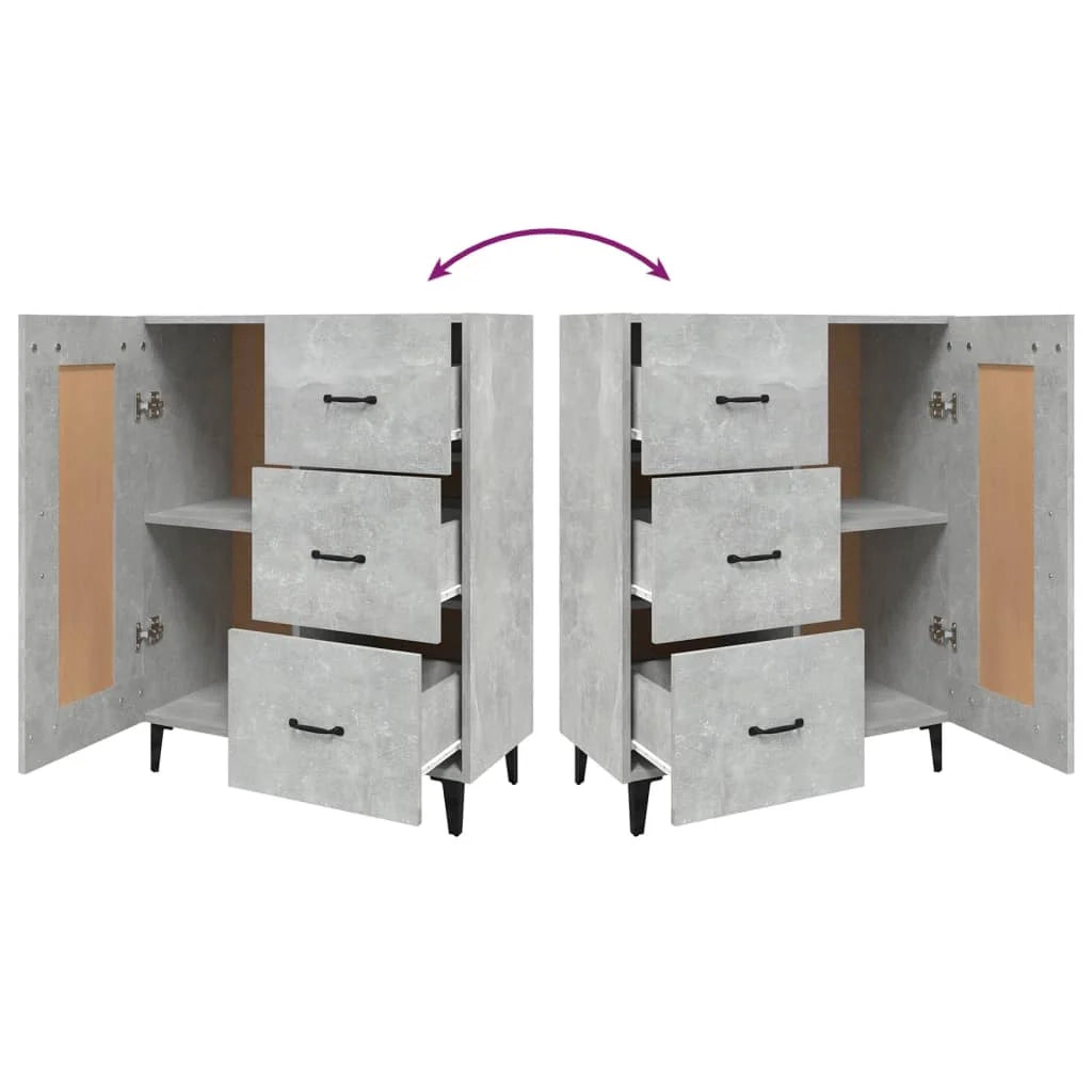 Buffet credenza cassettiera armadio mobile contenitore organizer per cucina soggiorno salotto 69,5 x 34 x 90 cm legno ingegnerizzato grigio 02_0032065