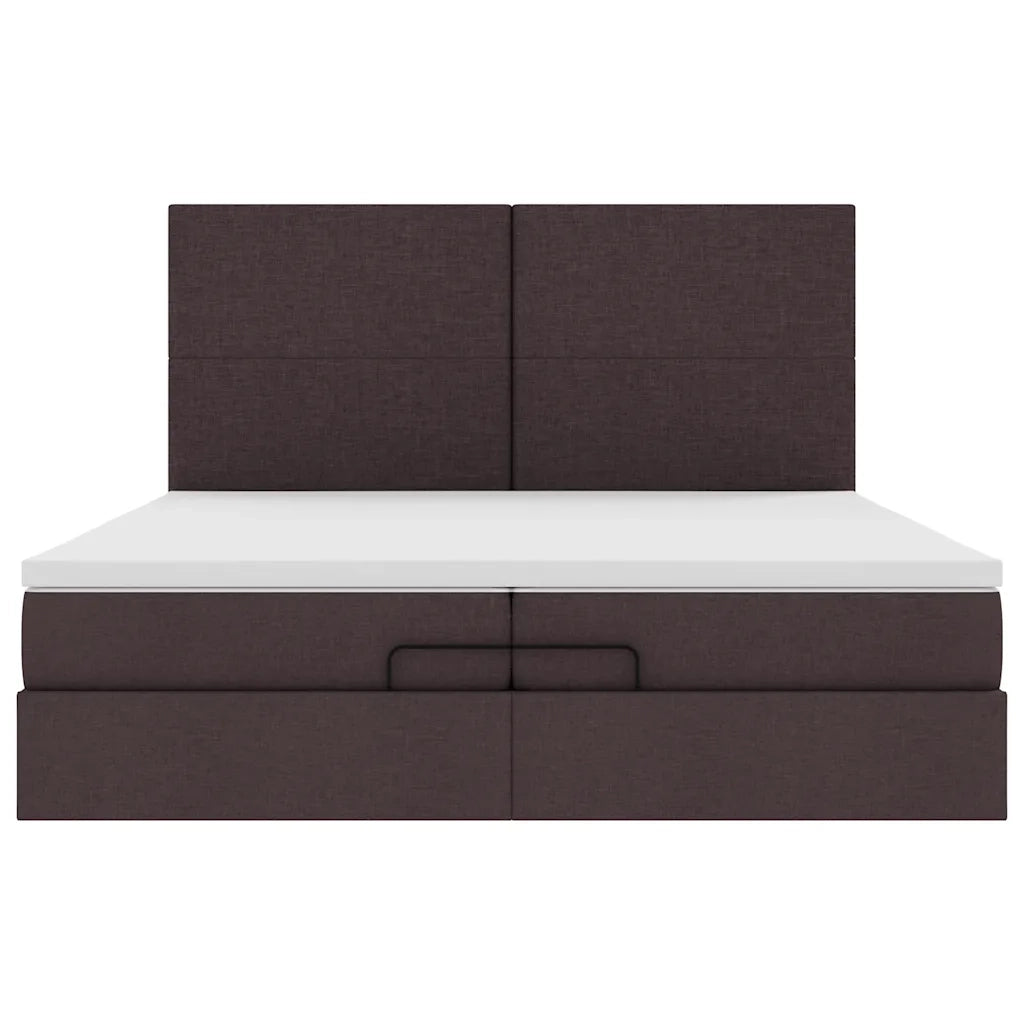 Struttura Letto Pouf con Materassi 200x200 cm in Tessuto 3313951