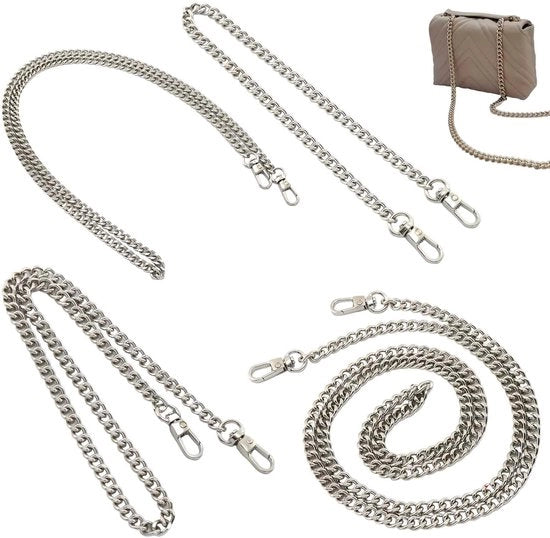 Catena per borsa a spalla in metallo argento – catena per borsa a spalla 40cm 60cm 100cm 120cm – cinturino regolabile per borse da donna accessorio DIY moda