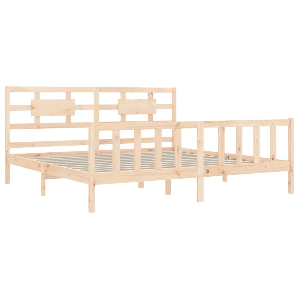 Giroletto senza Materasso-Struttura Letto 200x200 cm in Legno Massello di Pino 375017