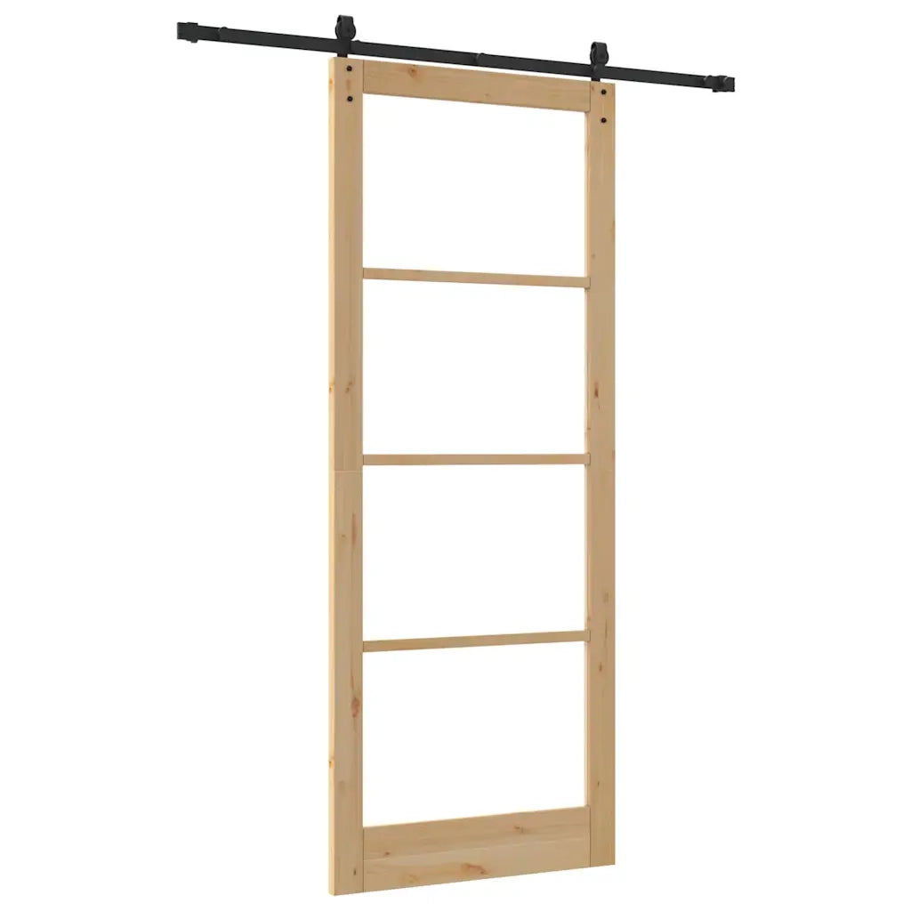 Porta Scorrevole Marrone 93 x 232 cm Legno e metallo 3332347
