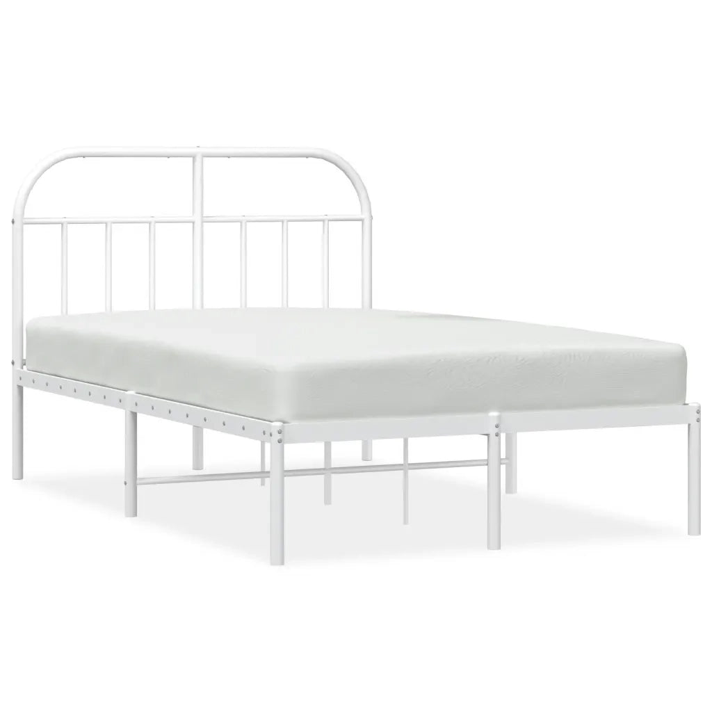 Giroletto con Testiera-Struttura Letto con testiera in Metallo Bianco 120x200 cm 608661