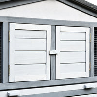 Conigliera da Esterno 225x70x100 cm in Legno Grigio e Bianco