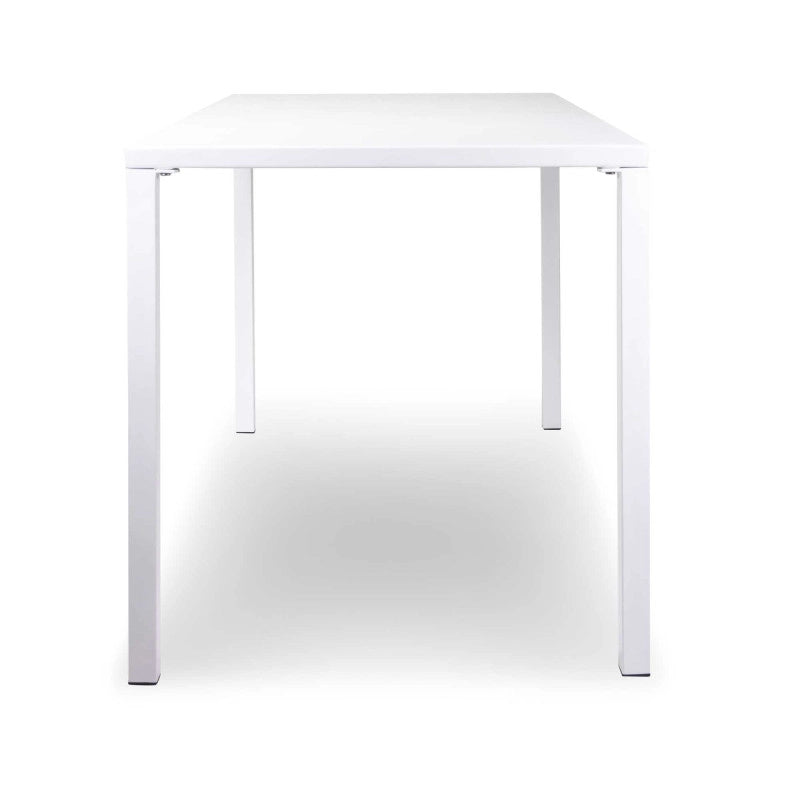 Tavolo Metallo New Elma Gambe Smontate Bianco Rettangolare Cm 140x70h75