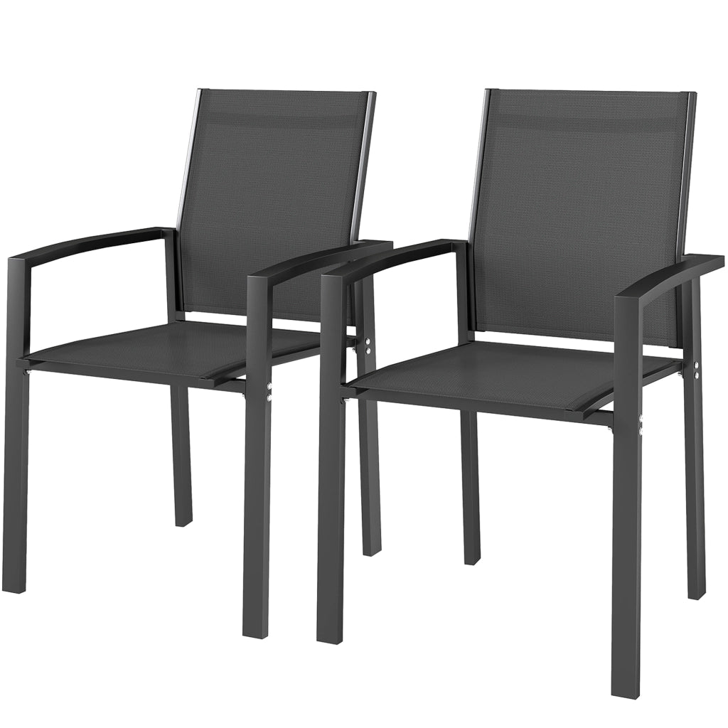 Sedia da giardino impilabile ¨C zephmum ¨C grigio scuro, alluminio, 56x58x89 cm