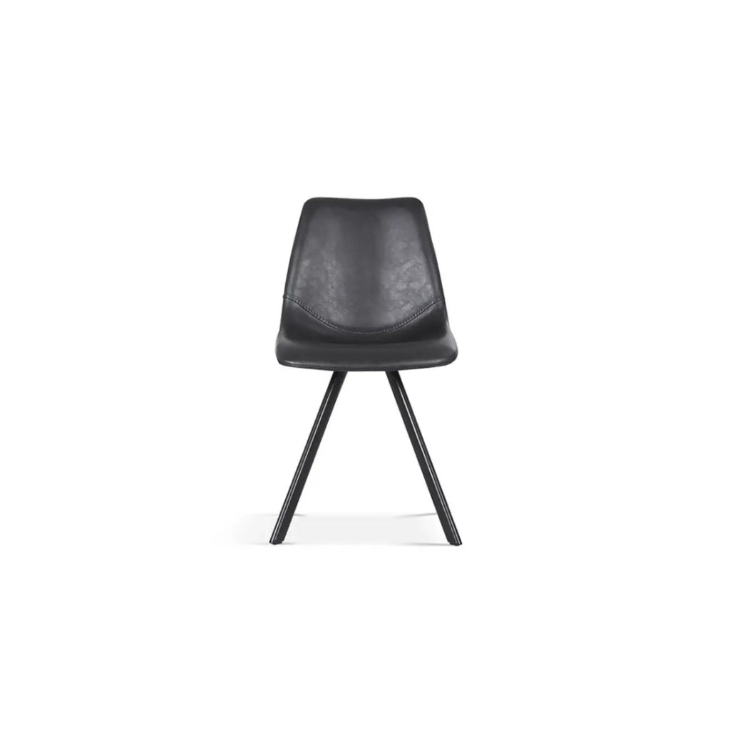 Sedia EMET – PU nero – Piedi in metallo – H83 x L46 x P60 cm