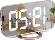 Orologio digitale con grande display e display LED regolabile - sveglia con 3 livelli di luminosità e porte USB doppie - allarme e pause - decorazione moderna per camera da letto casa