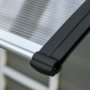 Pensilina Tettoia 110x60x23 cm in Policarbonato e Alluminio Trasparente