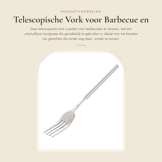 Vergata Barbecue - Vara Telescopica - Vara Estendibile - Vara in Acciaio Inossidabile - Vara Multifunzionale - 22,1~64,6 cm - Vara in Acciaio di Alta Qualità - Vara Lunga