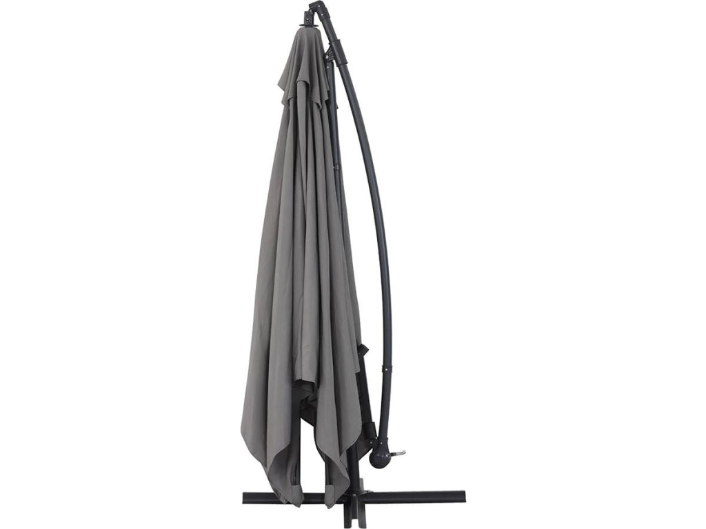 Ombrellone da giardino sospeso Alu "Ilios 3" - Quadrato - 3 x 3 m - grigio - Base inclusa
